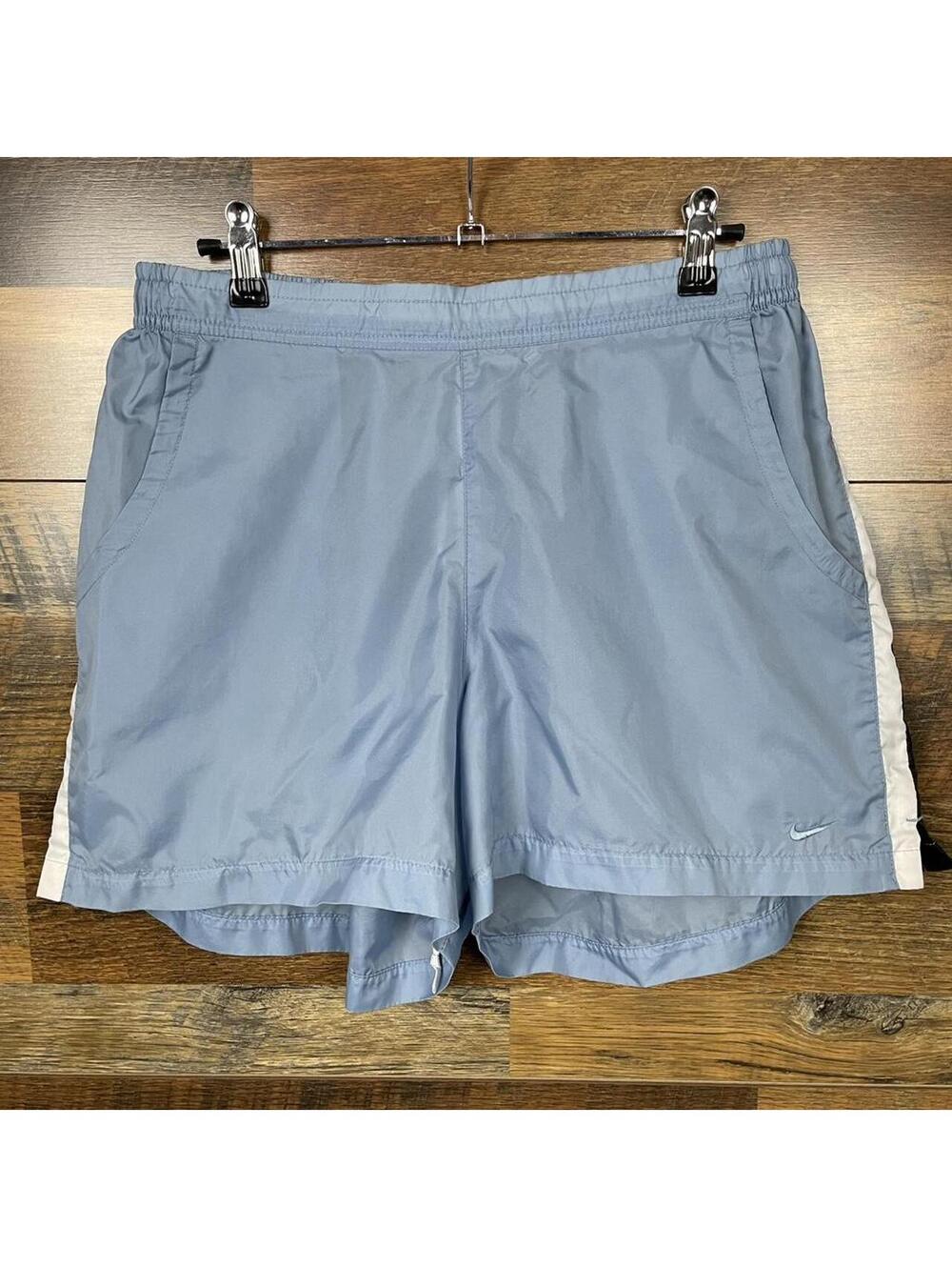 Vintage Nike Women’s Nylon Baby Blue Athletic Shorts Size M (8-10)